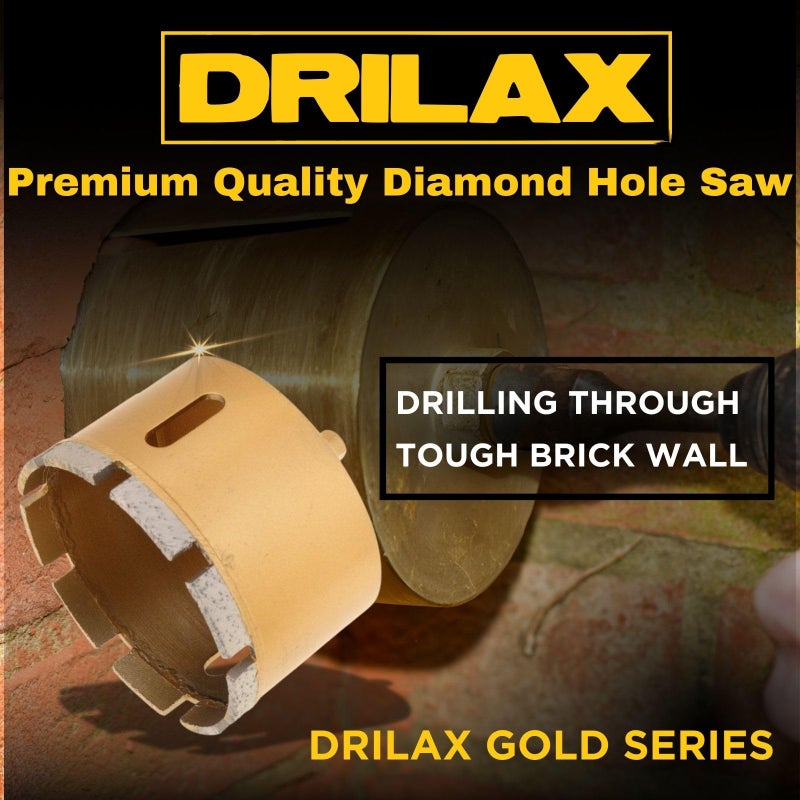 Drilax 4 Inch Masonry Hole Saw | Heavy Duty Dry Core Diamond Bit with Precision Locator Guide | 2-Inch Depth for Concrete, Brick & Stone - Image 5